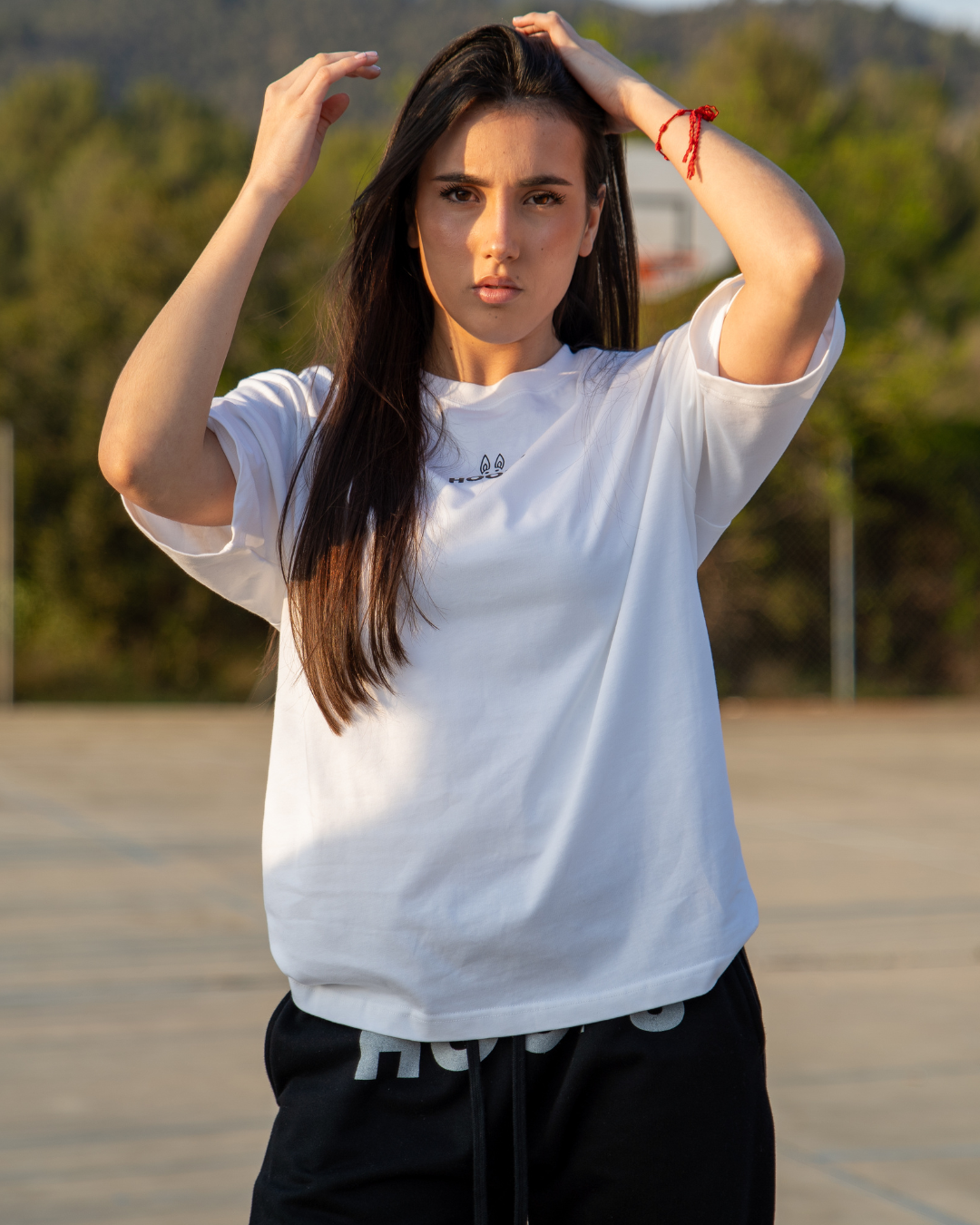 Camiseta Oversized Raised on The Court - White