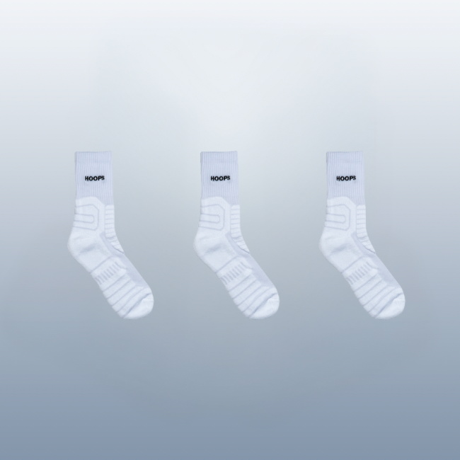 Basketball Socks White - Pack 3 Unidades