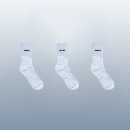 Basketball Socks White - Pack 3 Unidades